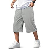 Heyfanee Men's Baggy Corduroy Shorts Loose Fit Lightweight Shorts for Men Below Knee 15 Inch Inseam