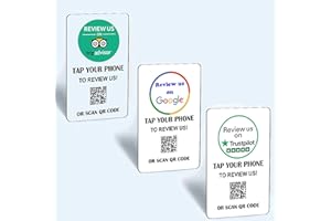 Tap and Share Connect Cards (3 Pack) | Review Us on Trustpilot, TripAdvisor & Google | Smart NFC+QR Code, Green, Blue, Red | Professional Style, Paper Material, Promotional Use