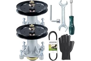 GUSUHAWK 2 Pack Pre-Greased 587819701 Spindle Assembly Kit with 197473 Pulley 592855001 Belt Replaces 187292, 187281, 532187292, 532192870, 587125401, 532187281, 587820301, 587253301, 532195945