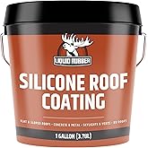 Liquid Rubber Silicone Roof Coating UV-Reflective Coating, White, 1 Gallon | Solar Reflective, One-Coat Sealant for Flat, Low-Slope, Metal, Concrete, EPDM and TPO Roofs. No Primer Needed Except EPDM/TPO