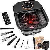 FOFOJÔY Foot Spa Bath Massager with Heat, Bubble, Temperature Control, Remote Control, Touchscreen, Pumice Stone, Pedicure Foot Spa Gift for Man Women Mother Father (Plus Size)