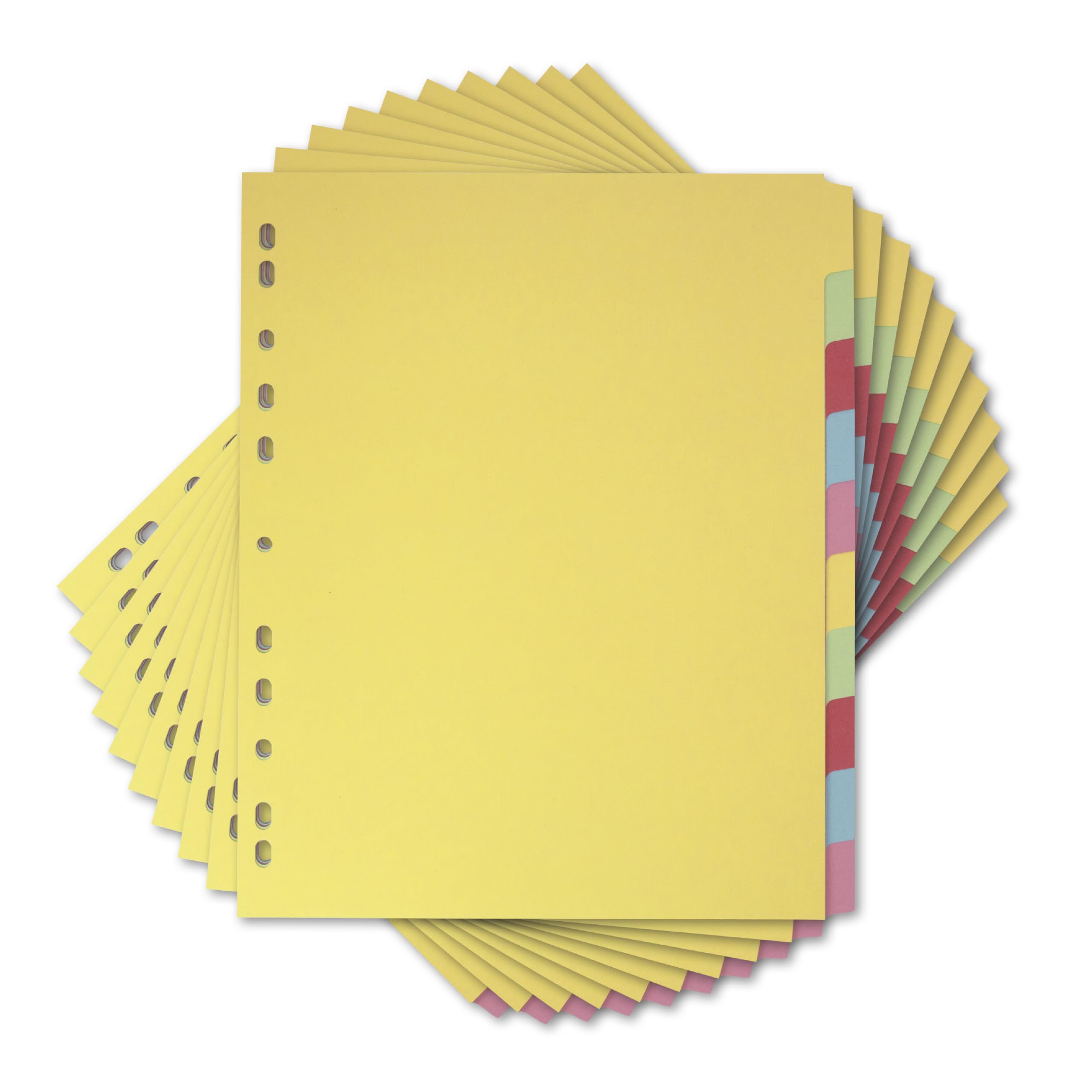 Elba A4+ Yellow 10 Part File Dividers, 10 Pack for Office School & Home Organisation, Durable Filing Dividers Suitable for Punched Pockets