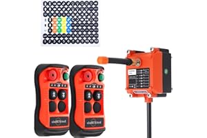 SLOHEXTTED 2 Button Channel Industrial Wireless Overhead Crane Remote Control Kit 12V 24V Radio 2 Transmitters and Receiver for Electric Chain Hoist Lift Winch Crane Remote Controller