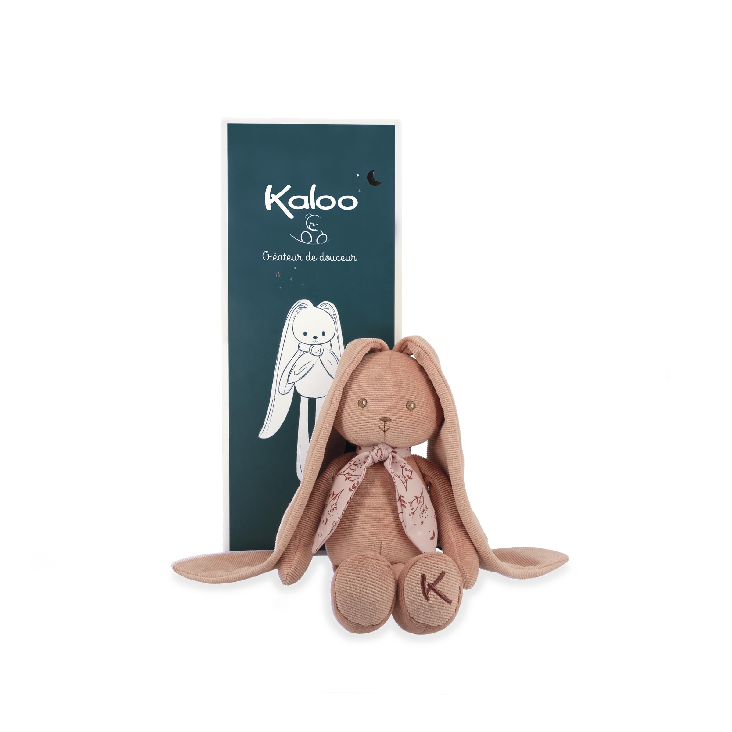 Kaloo - Lapinoo - Rabbit Doll - Baby’s Bi-Material Jersey & Knit Fabric Toy - 9.8"/25 cm - Terracotta Colour - Ultra-Soft materials - Gift Box - K972202