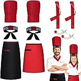 DASHUAIGE Japanese 8 Hibachi Chef Costume Set Teppanyaki Tall Cap with Hachimaki Headband Apron Accessories