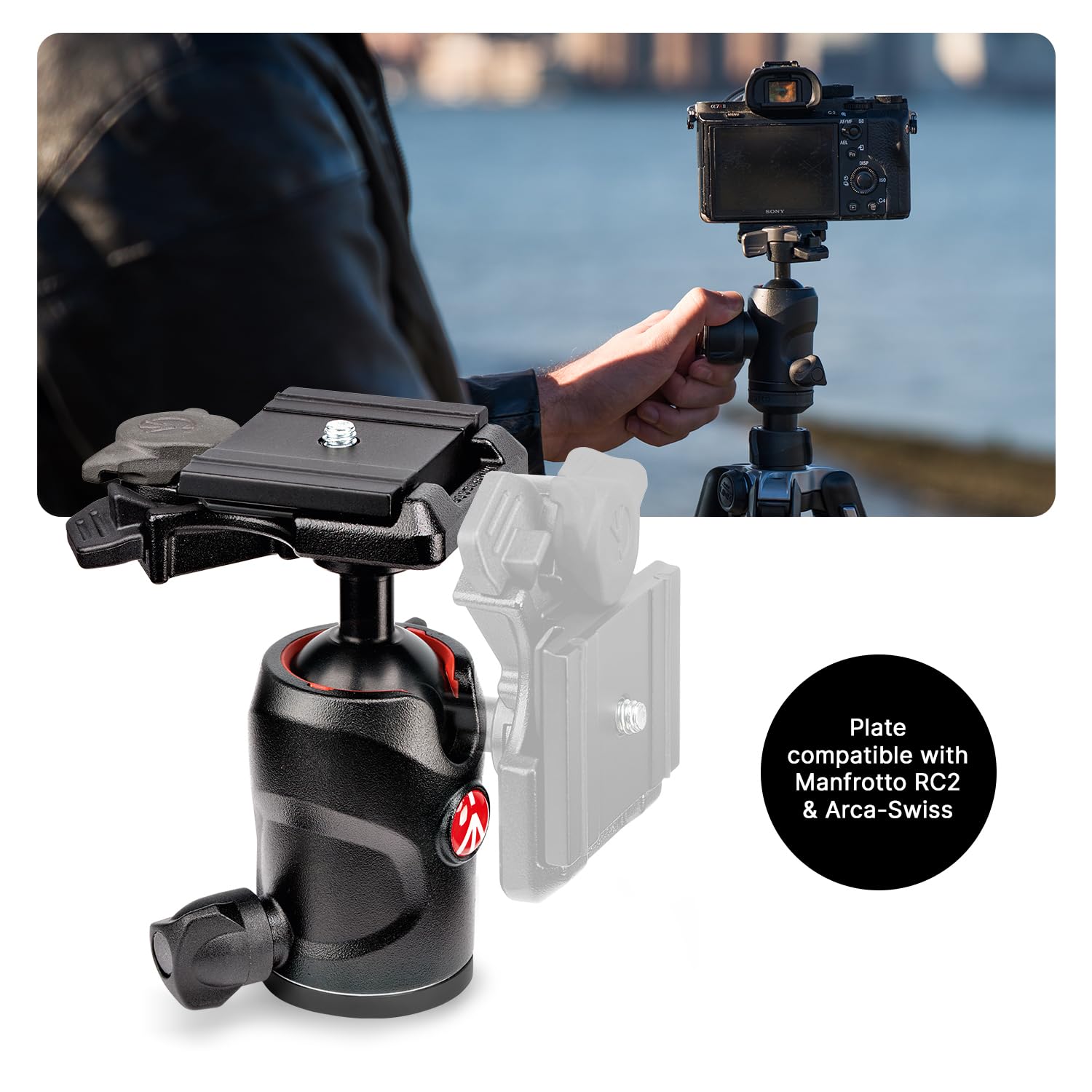 Manfrotto Befree Advanced Camera Tripod with Lever Closure, Portable and Compact Travel Tripod Kit with Ball Head, Aluminum Tripod for DSLR Reflex and Mirrorless Cameras, Camera Accessories
