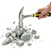 All Steel Geological Hammer for Geological Exploration,Rock Mining，Masonry | One‑Piece Forged High Carbon Steel Framing Hammer, Multi‑Purpose Hand Tool for Outdoor, Household Repair