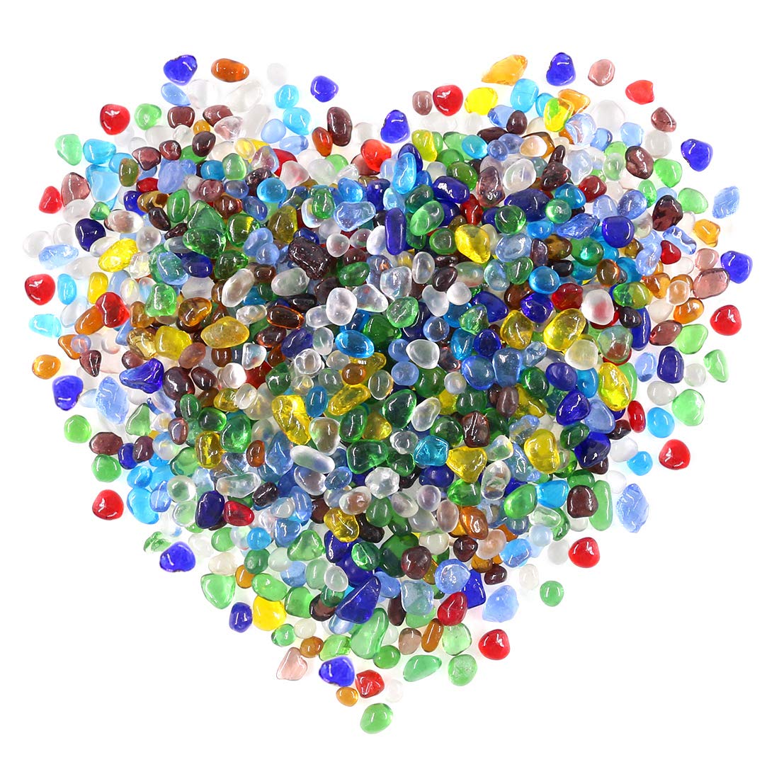 Swpeet 1 Pound Multicolor Lampwork Glass Small Tumbled Stone Gemstone Chips Crushed Pieces Irregular Shaped Stones Crystal Chips Perfect for Jewelry Making Home Decoration