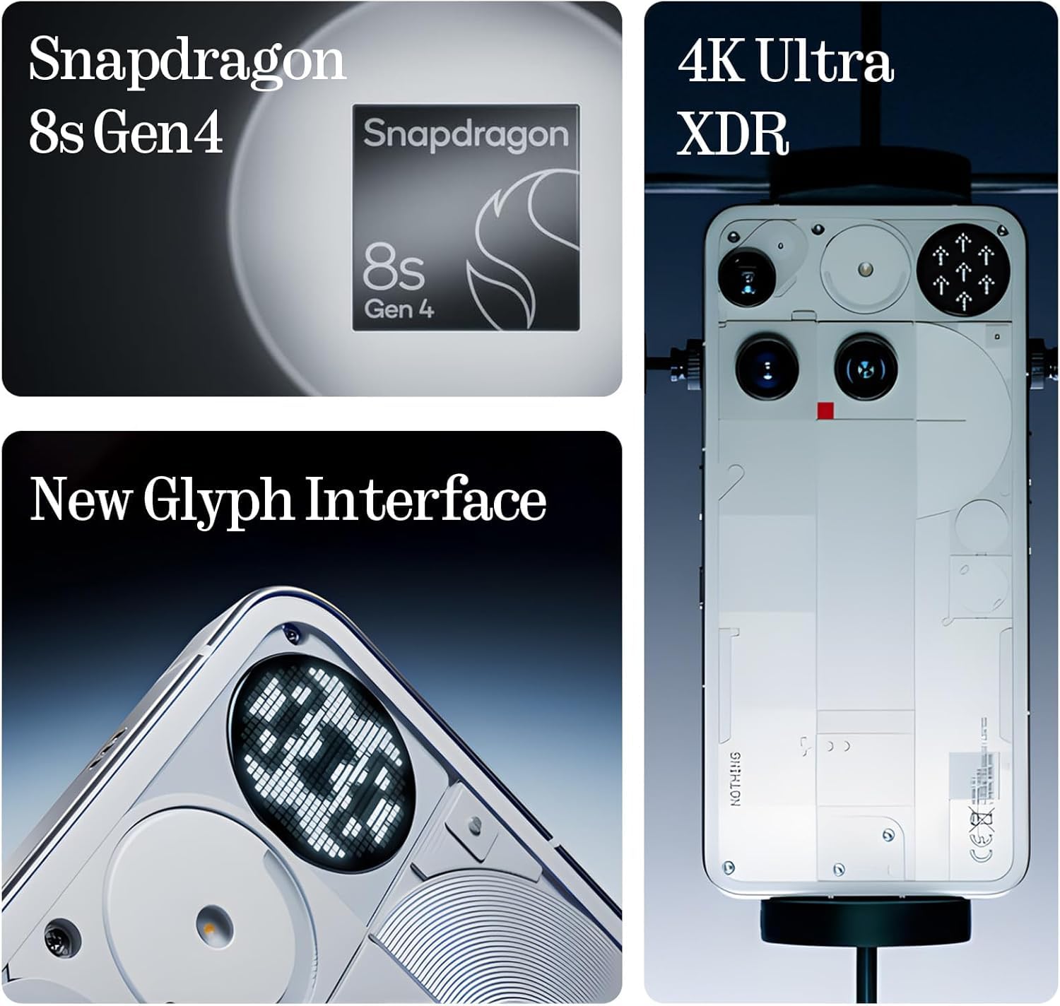 Nothing Phone (3) – Handy mit 50 MP Triple-Kamera, 24h Silizium-Kohlenstoff Akku, 6,67" 120Hz AMOLED Display, Glyph Matrix,16GB + 512GB – Schwarz 3