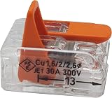 Wago 221-612 Terminal Connectors 20pc 0.5-6mm2 Lever Wire Connectors Transparent view 5