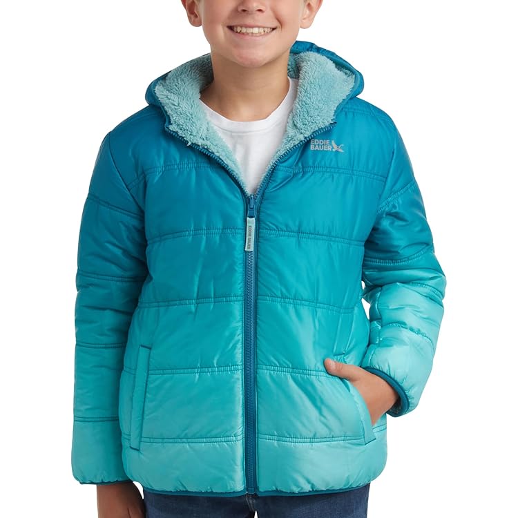Amazon.com: Eddie Bauer Youth Reversible Hooded Down Jacket (US