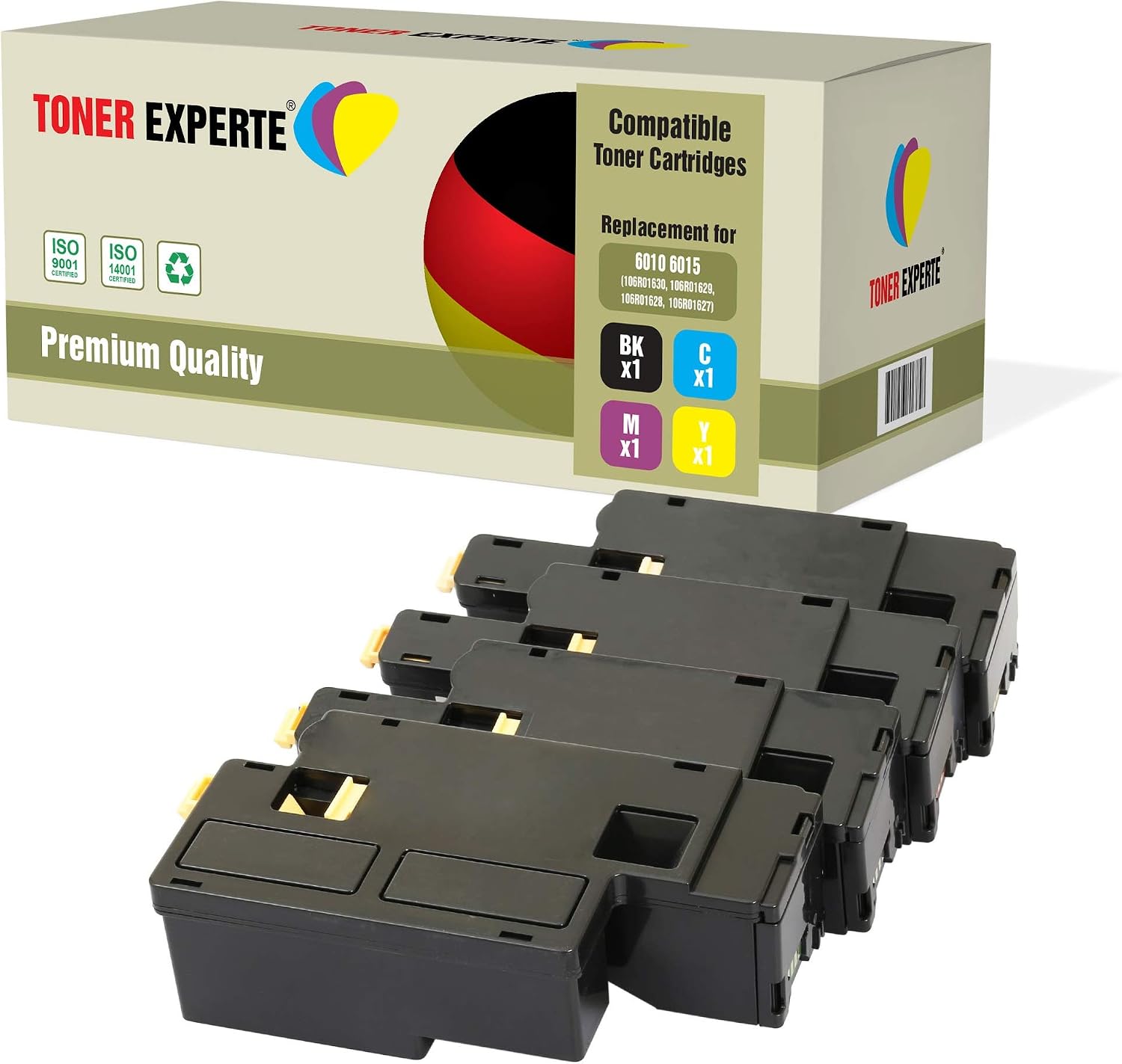 TONER EXPERTE Set of 4 Compatible with 106R01630 106R01627 106R01628 106R01629 Premium Toner Cartridges for Xerox Phaser 6000