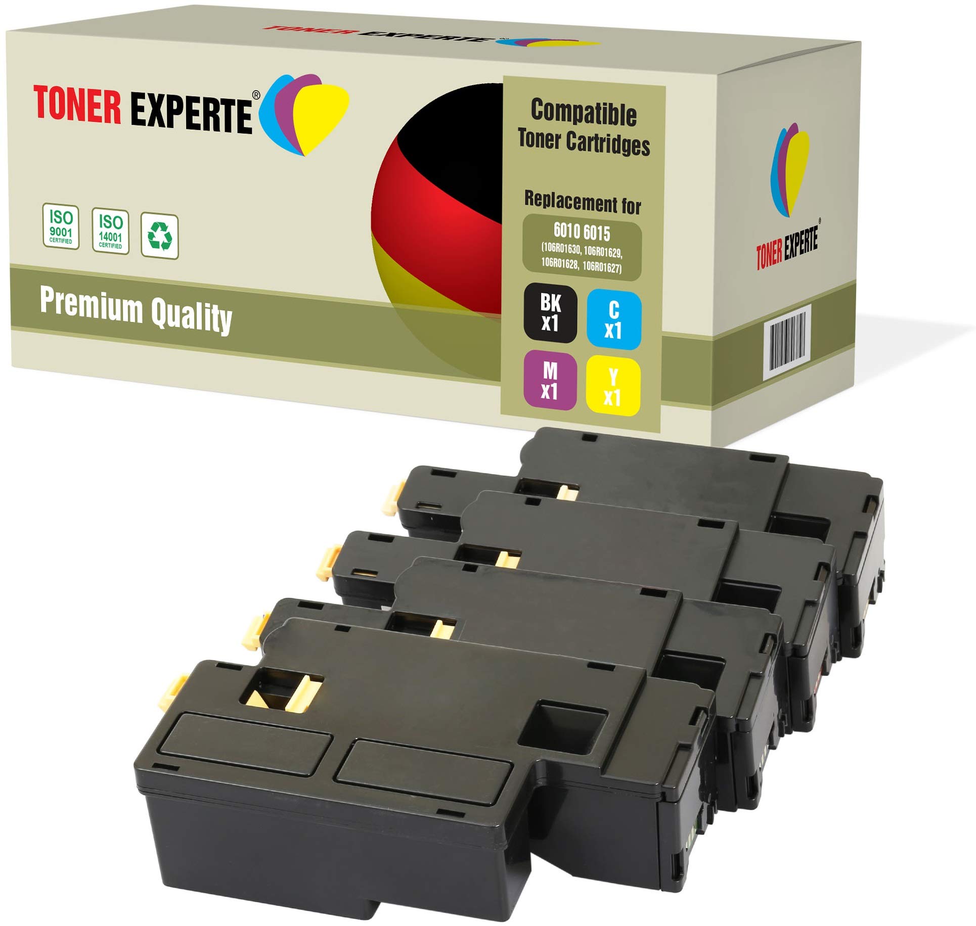 TONER EXPERTE Set of 4 Compatible with 106R01630 106R01627 106R01628 106R01629 Premium Toner Cartridges for Xerox Phaser 6000, 6010, 6010V, 6010V N, 6010N, WorkCentre 6015, 6015V B/N/NI, 6015MFP