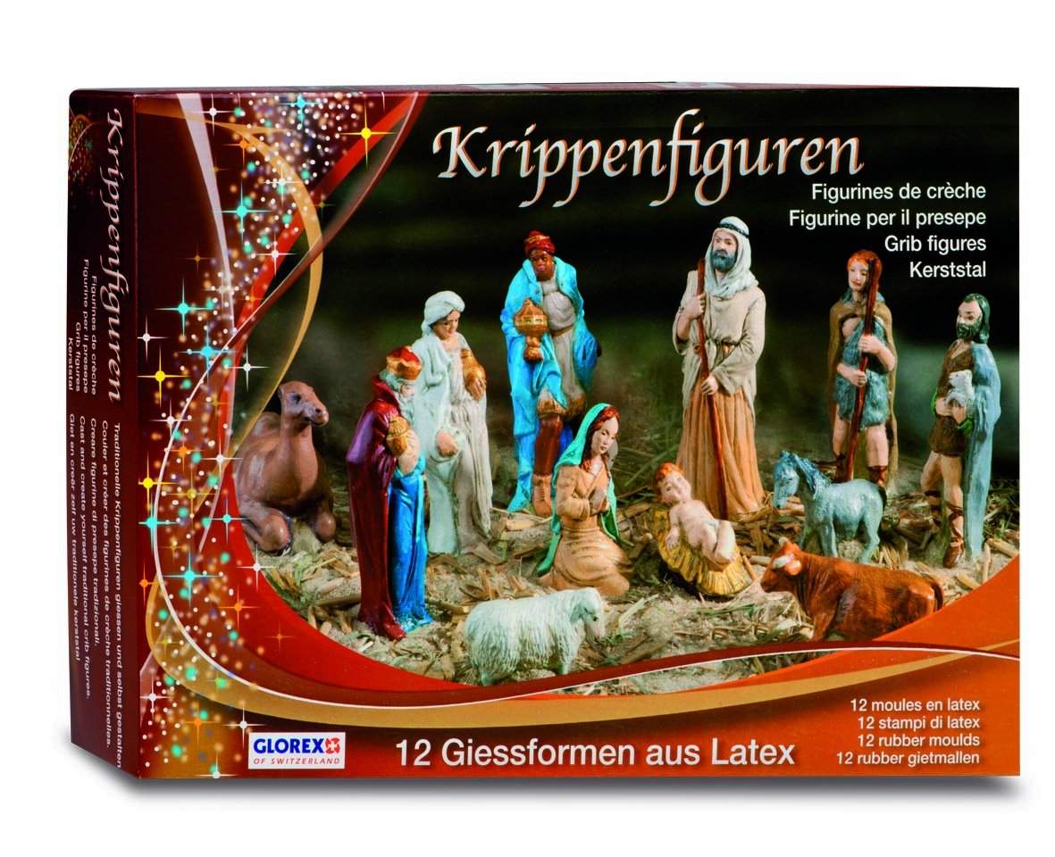 GLOREX Latex Nativity Figures Set, Other, Multi-Colour, 31 x 22 x 6.5 cm