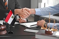 Egypt Egyptian Small Mini Desk Flag Set Miniature