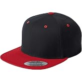 SPORT-TEK Unisex Classics Flat Bill Snapback Cap | Snapback Hat for Men &amp; Women, High Profile Design with 7 Position Closure