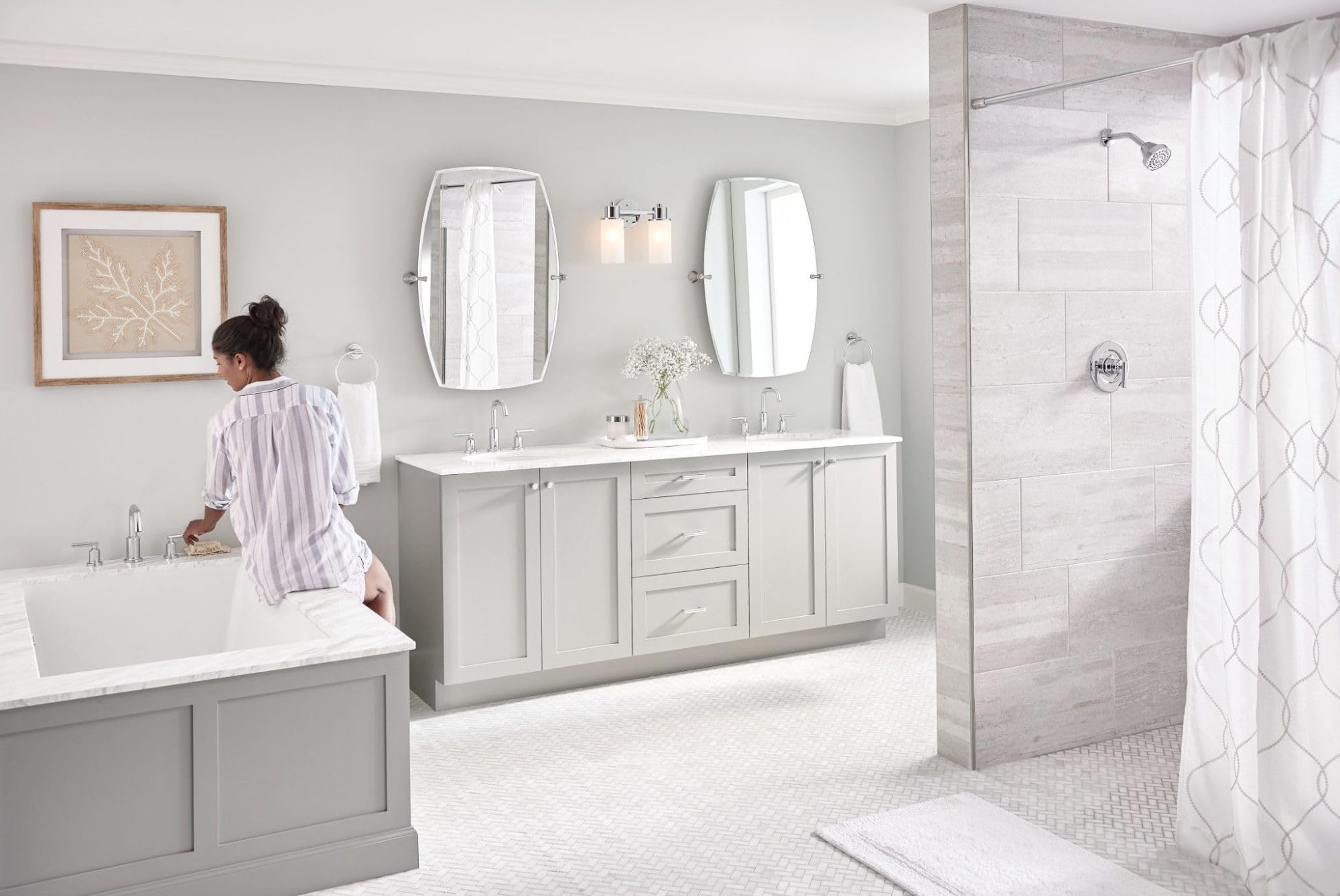 Moen Gibson Chrome Posi-Temp Pressure-Balancing Modern Valve Handle Only Trim, Valve Required, T2901