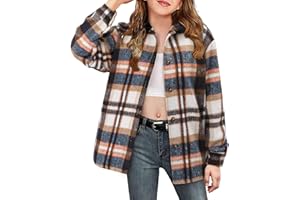 YOKLASS Girls Plaid Button Down Shirts Western Shirts Kids Long Sleeve Casual Collared Blouses 3-14Y