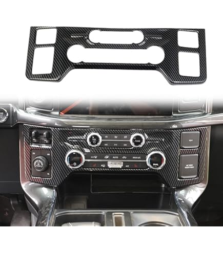 Copertura Decorativa Pannello Clima In ABS - Per Ford F150 F-150 2021 2022, Colore Cromato, Accessorio Interno - 3