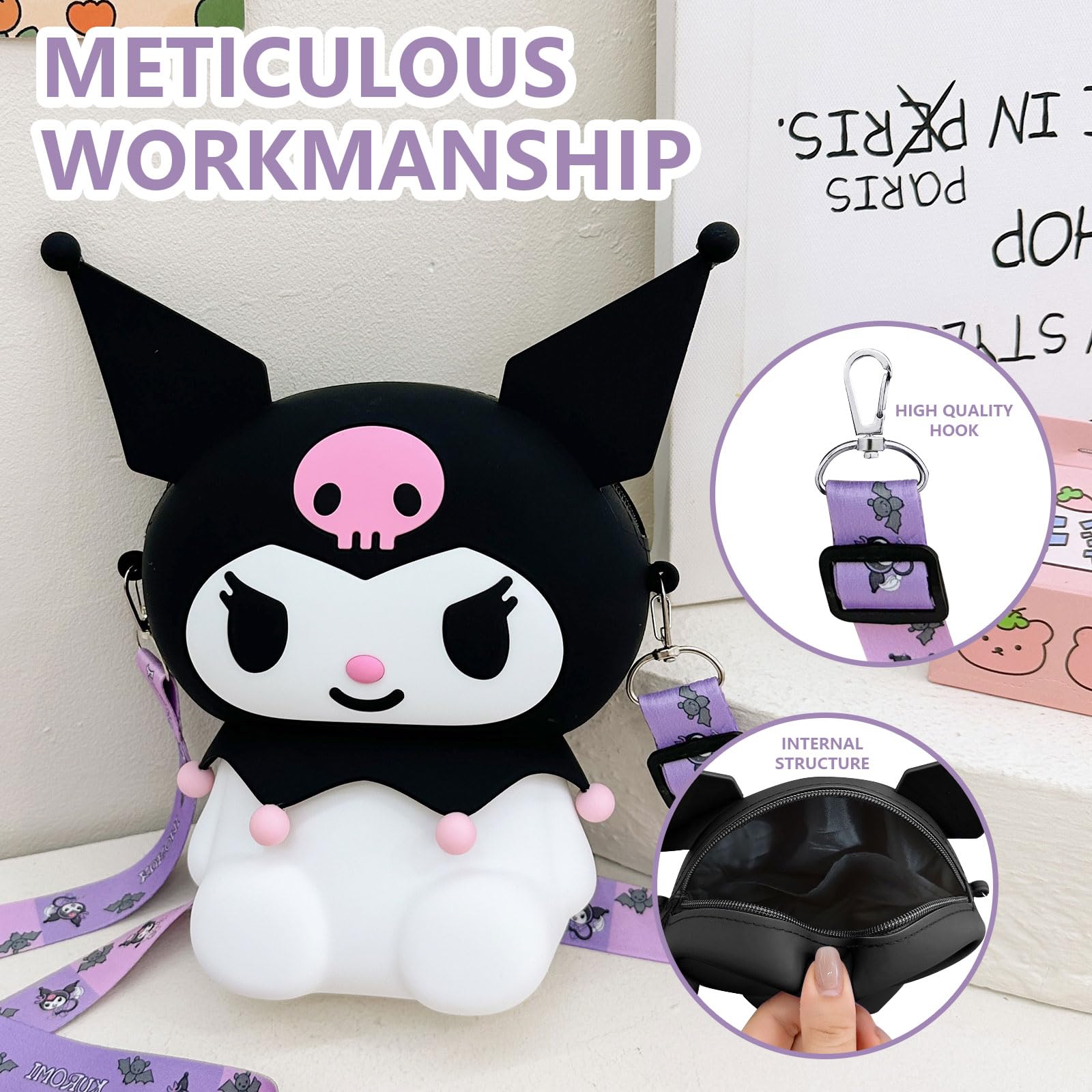 Kawaii Crossbody Bag Cute Cartoon Shoulder Bag Anime Wallet Lovely Accessories for Girls Birthday Gifts