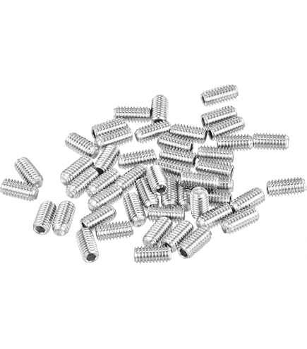 Uxcell M4x5mm Socket Set Screws – 50-Pack, 304 Stainless Steel, Hex Drive, Cup Point Grub Screws For Instruments & Machinery (Silver)