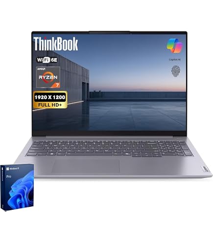 Amazon.com: Lenovo ThinkBook 16 G7 Business Laptop, 16” FHD+, AMD