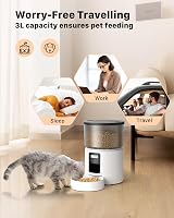 BEMOONY Automatic Cat Feeder 3L 1-6 Meals Dual Power 10s Voice White view 5