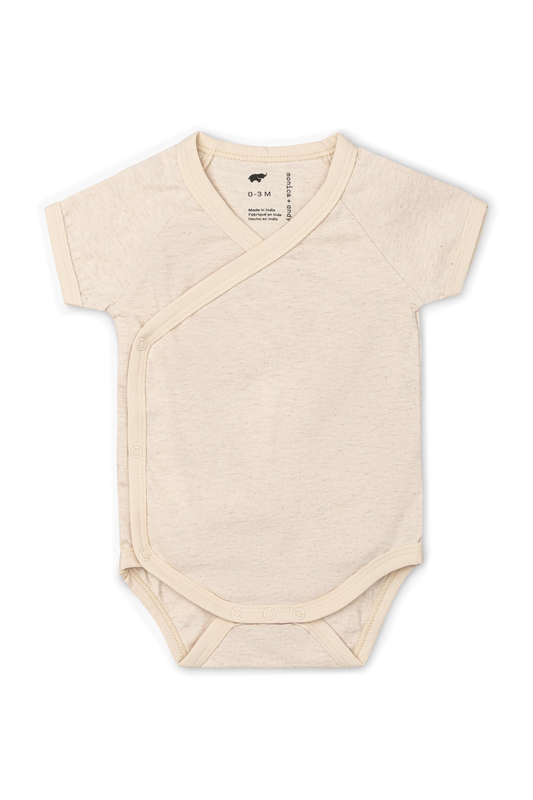 Photo 1 of MONICA + ANDY Short Sleeve Jack & Jill Bodysuit 1-Pack, Size Newborn, Cream, 100% Organic Baby Clothes for Girls & Boys, Super Soft Sustainable Cotton, Newborn, Infant & Toddler Sizes