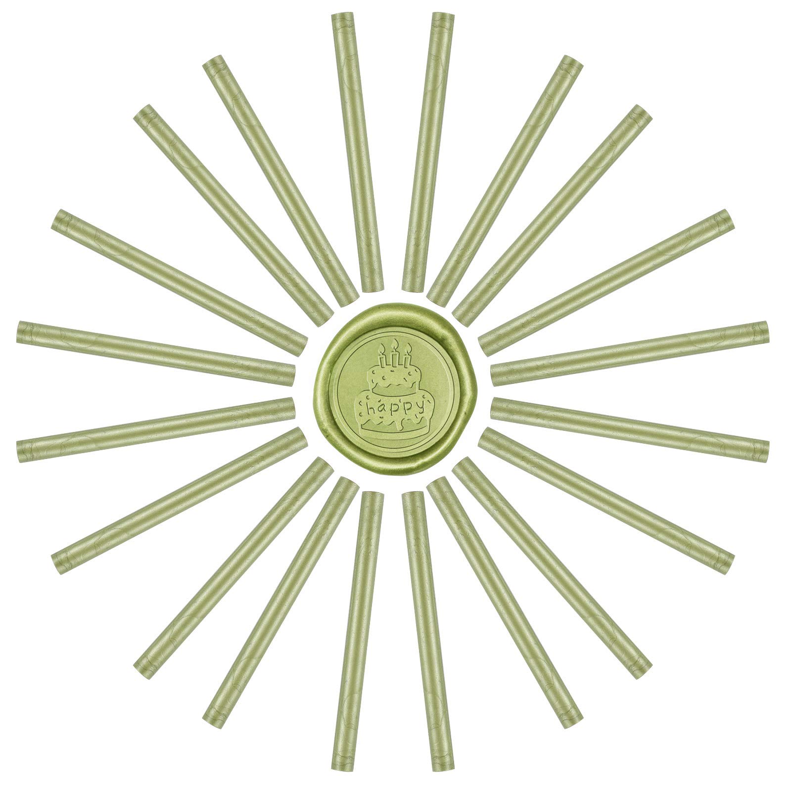 CRASPIRE 20 Pieces Glue Gun Sealing Wax Sticks 11mm for Vintage Wax Seal Stamp and Letter Invitation Cards Wine Bottle Gift Package Decoration (Green)