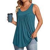 Anydeer Womens Summer Tank Tops Sleeveless Shirts 2026 Casual Tunics Loose Fit Blouses for Ladies Plus Size M-4XL