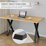 INMOZATA Heavy Duty X Furniture Legs Set of 2 Raw Steel Black DIY Coffee Table view 5