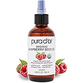 PURA D'OR 3.38 Oz ORGANIC Raspberry Seed Oil - 100% Pure USDA Certified, Cold Pressed Unrefined, Hexane-Free, Premium Grade - Sun Protection For Skin, Body & Hair