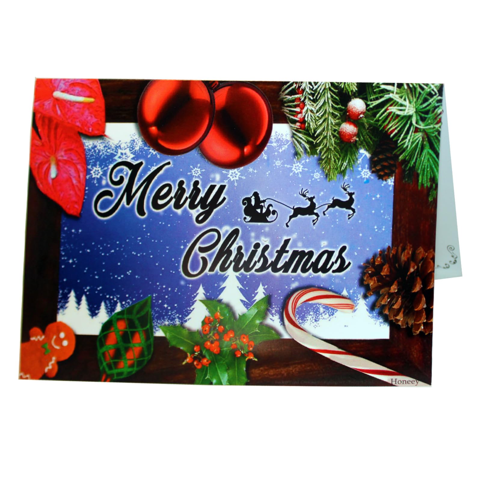 A5 Christmas Xmas Cards 5-500 Pack Luxury Greeting Cards Festive Blank message with Envelope - 320GSM UK Made - Family, Friends, Businesses - Winter Wreath Mistletoe Snow Traditional (5 Pack)
