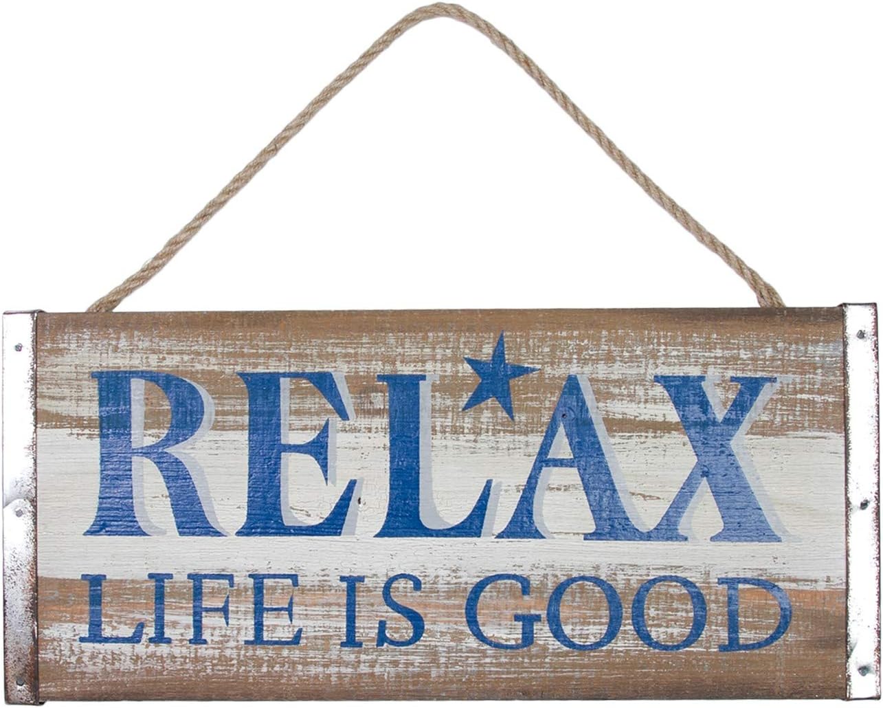 Beachcombers Relax Life is Good Coastal Plaque Sign Wall Hanging Decor Decoration for The Beach Blue