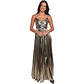 Petal & Pup Women's Naira Pleated Maxi Dress-Gold