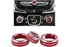 CARFIB Volume AC Knobs Decals for Chevrolet Chevy Equinox LT Accessories Air Control Push Auto Sync Stickers Caps Covers Parts Car Interior Inside Decoration Men Women Aluminum Alloy Red Pack of 3