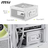 MSI MAG A1000GL 1000W ATX 3.1 White Modular PSU PCIe 5.1 Gold view 6