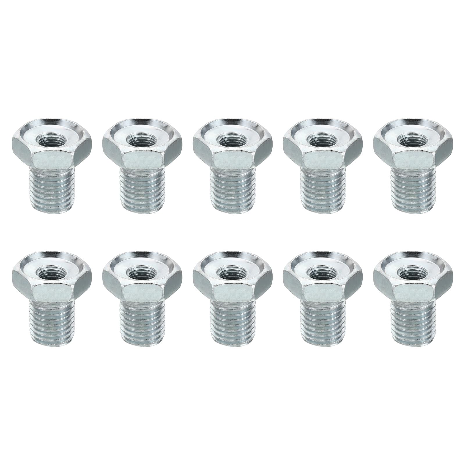 PATIKIL M16x2 to M10x1 Hex Thread Reducing Connector, 10 Pack Hollow Bolt Reducing Nut Screw Sleeve Through Hole Fasteners Adapter Reducer Hardware, 28mm
