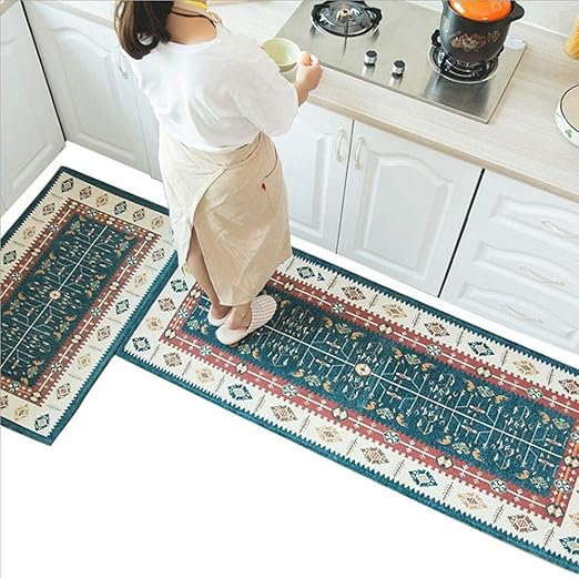 Amazon.com: Ukeler Kitchen Rug Set Bohemian Jacquard Non-Slip 
