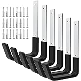 Utility Hooks Wall Mount Tool Holder U-Hooks For Home Garage Storage Organizer Garden Tools Shovels Rake Stroller Ladder Black 8 Pack