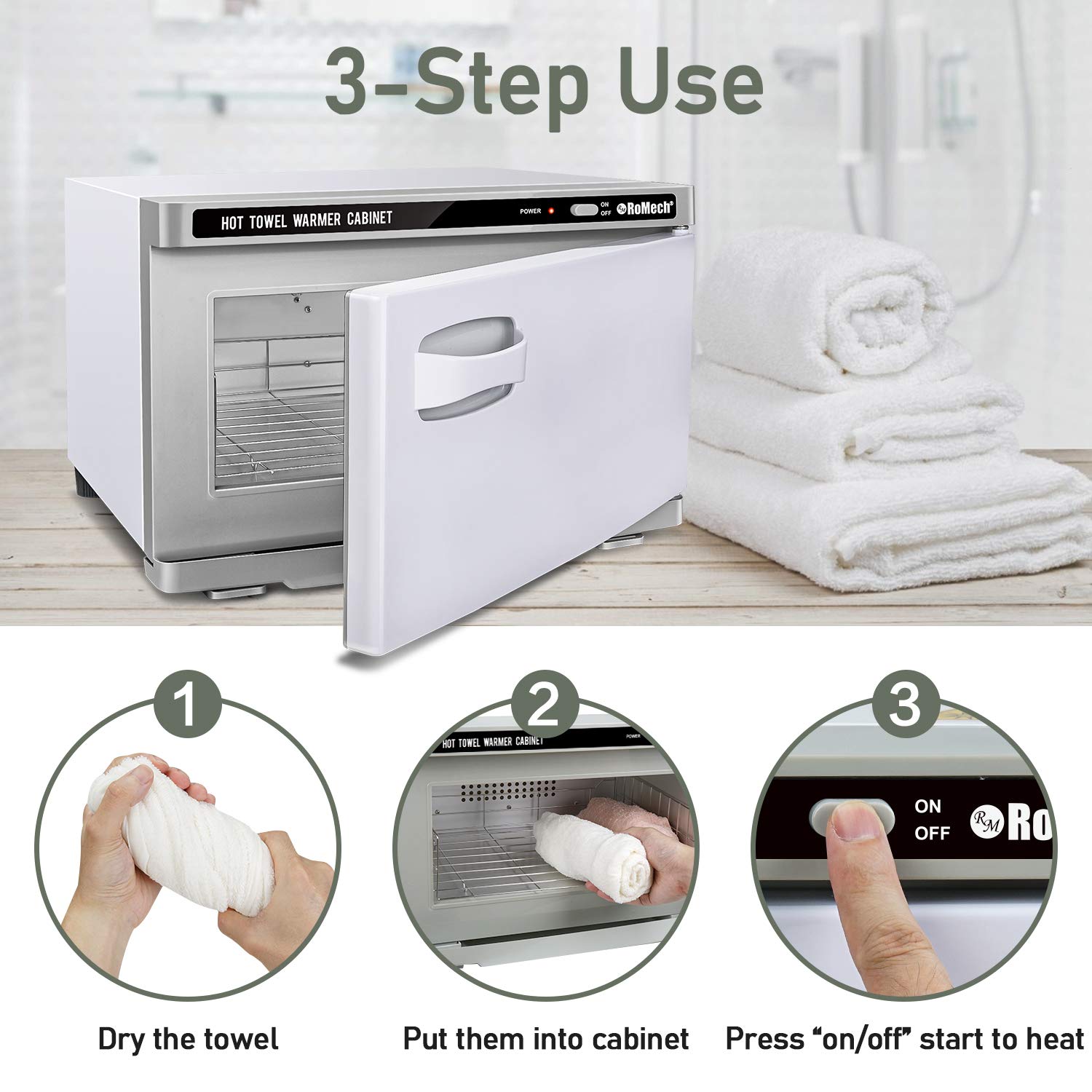 RoMech Hot Towel Warmer Cabinet, Professional Towel Heater for Spa Massage Salon Home (4 Gallon Capacity): Beauty