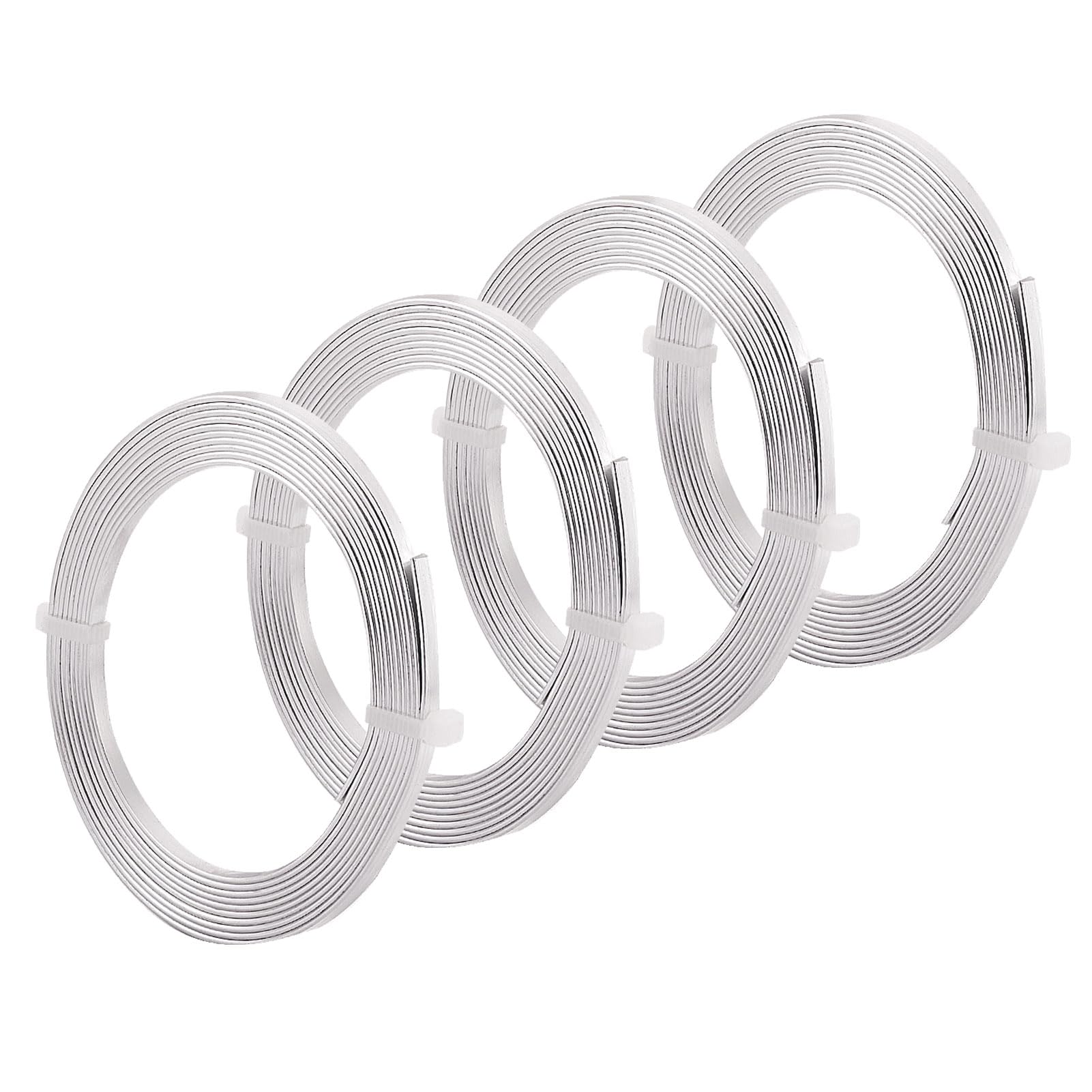 PH PandaHall 18 Gauge 3x1mm Silver Aluminum Wire, 5 Rolls, 6.56 Feet Each, AW-R002A-2m-01-Yilisi