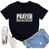 LOOKFACE Women Crewneck Prayer Graphic Soft Cute T-Shirts