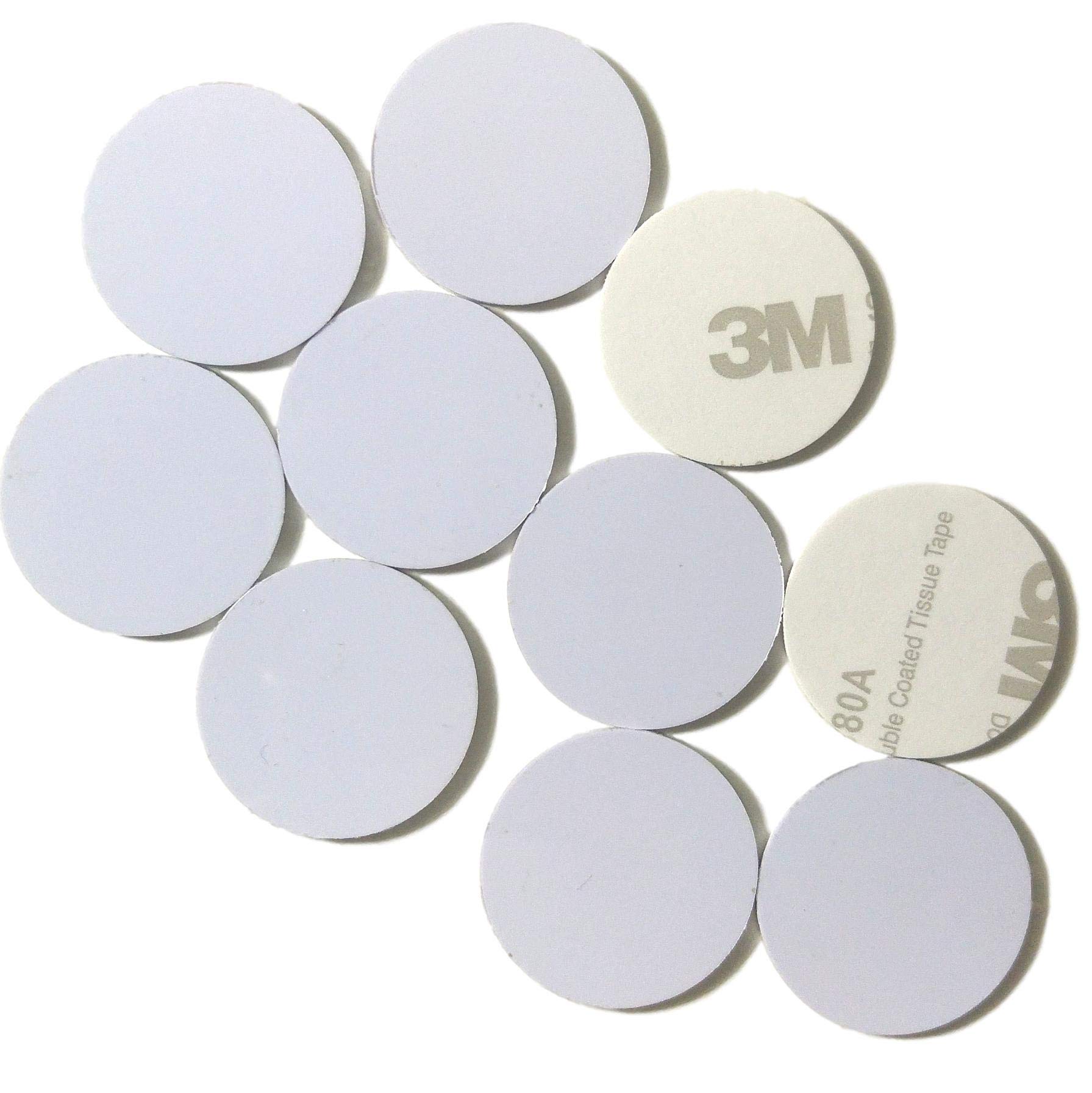 10 NFC Tags | NXP Chip NTAG215 | 504 Bytes Memory | Round PVC White Stickers | with 3M Strong Self Adhesive | High Scan Strength | Compatible With Amiibo TagMo