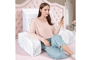 Adjustable Back Pillow with Arms for Adults - Reading & Bed Rest Pillow for Sitting Up, Watching TV on Couch, Floor Lounging 