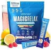 Yesnap MAGICRELAX 8-in-1 Magnesium Glycinate Calm Powder Drink Mix Cortisol Reducer Supplement for Stress Mood &amp; Sleep aid with KSM-66 Ashwagandha Saffron GABA L-Theanine Sugar Free Raspberry Lemon