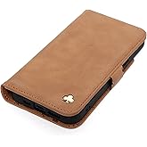 Porter Riley - Leather Case for iPhone 14. Premium Genuine Leather Stand/Cover/Wallet/Flip Case with [Card Slots] [Horizontal Stand] [Durable Frame] (Tan)