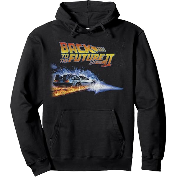 Back To The Future Official Flying DeLorean Sweatshirt – Licensed Movie Merchandise – Lightweight Fleece Pullover