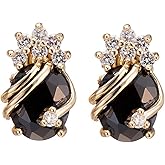 YAZILIND Elegant 18K Gold Plated Cubic Zirconia Multicolor Stud Earrings for Women