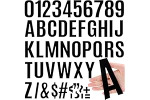 TIMENUED 220 PCS Letter Stickers Big Font Mailbox Numbers and Letters Self Adhesive Vinyl Waterproof Alphabet Number Stickers for Bulletin Board Mailbox House Address,Cars,Poster,Business Decor(6 Inch,Black)